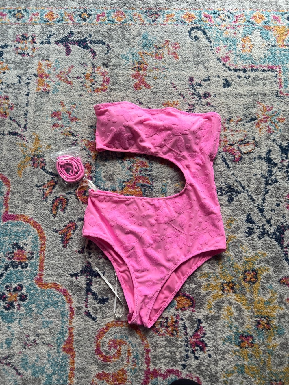 aerie pink cutout one piece swimsuit